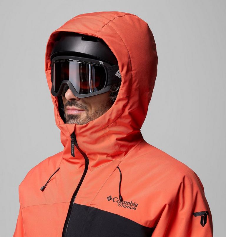 Men's Winter District III Waterproof Ski Jacket, Color: Zing, Black, image 12
