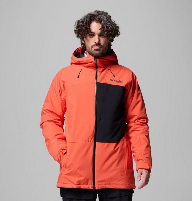 Men's Winter District III Waterproof Ski Jacket, Color: Zing, Black, image 1