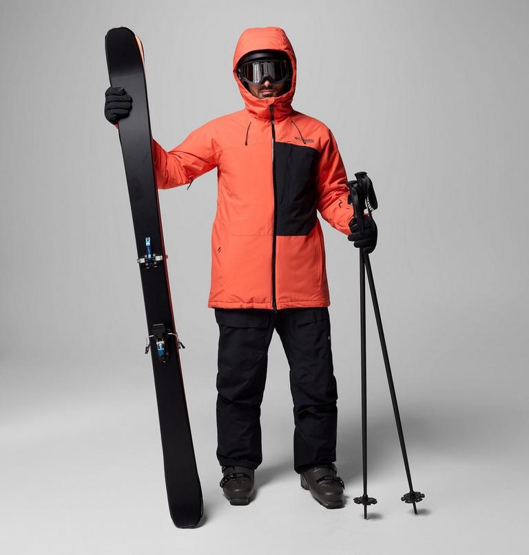 Men's Winter District III Waterproof Ski Jacket, Color: Zing, Black, image 2
