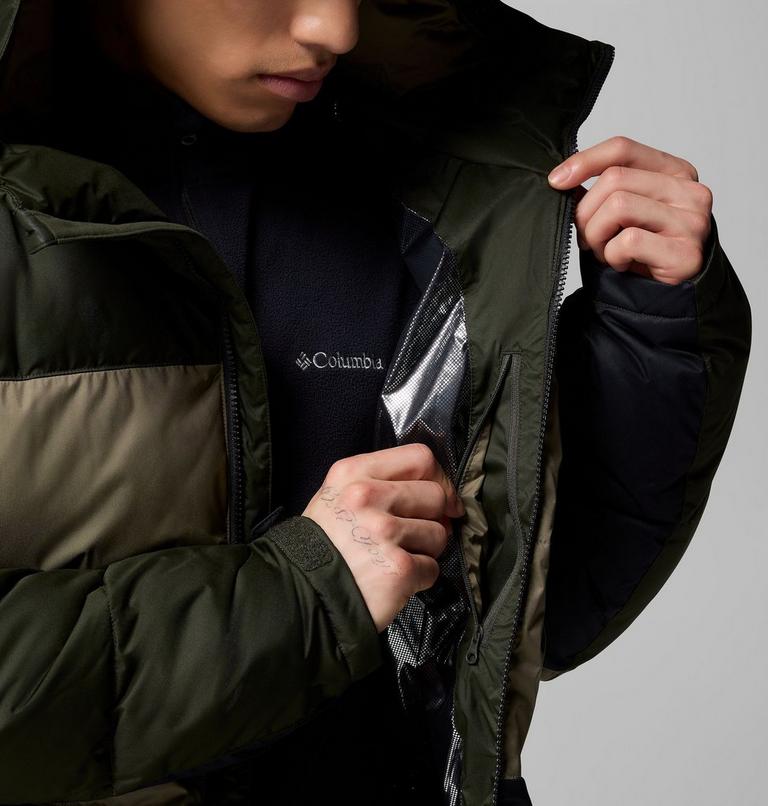 Men's Slope Style Insulated Ski Jacket, Color: Greenscape, Stone Green, Black, image 6