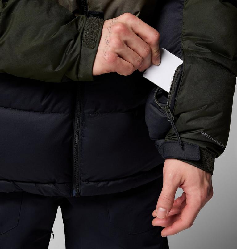 Men's Slope Style Insulated Ski Jacket, Color: Greenscape, Stone Green, Black, image 9