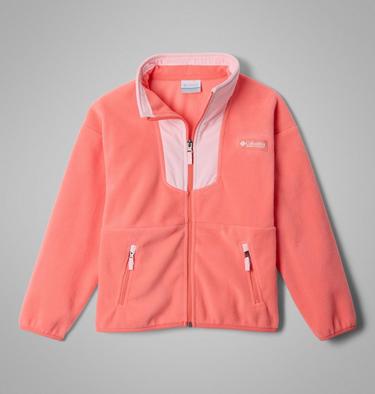 Youth Sequoia Grove Fleece Jacket, Color: Hot Coral, Satin Pink, image 11