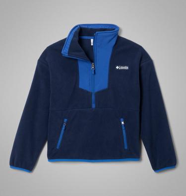 Youth Sequoia Grove Half Zip Fleece, Color: Collegiate Navy, Mountain Blue, image 3