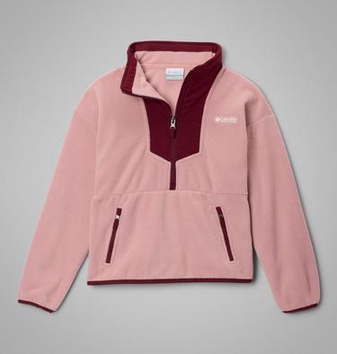 Youth Sequoia Grove Half Zip Fleece, Color: Eraser Pink, Rich Wine, image 1