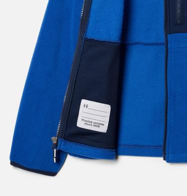 Youth Fast Trek IV Fleece Jacket, Color: Mountain Blue, Collegiate Navy, image 3