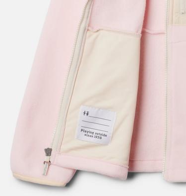 Toddler Fast Trek IV Fleece Jacket, Color: Satin Pink, Chalk, image 6
