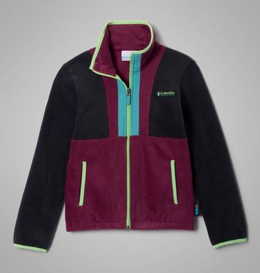 Kids' Back Bowl II Full Zip Fleece Jacket, Color: Black, Marionberry, Teal, image 5