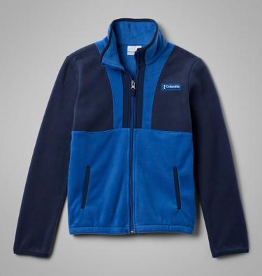 Youth Back Bowl II Fleece Jacket, Color: Collegiate Navy, Mountain Blue, image 9