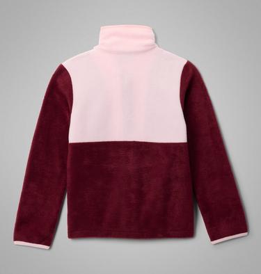 Youth Back Bowl II Fleece Jacket, Color: Rich Wine, Satin Pink, image 4