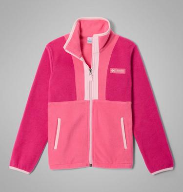 Kids' Back Bowl II Full Zip Fleece Jacket, Color: Guava Pink, Nico, Satin Pink, image 3