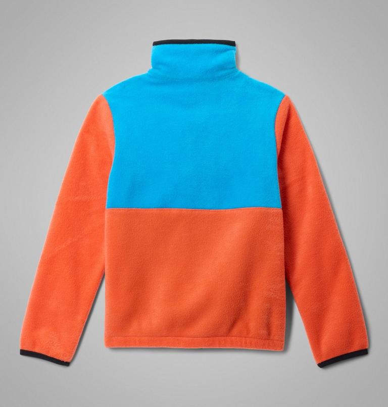 Youth Back Bowl II Fleece Jacket, Color: Zing, Compass Blue, Black, image 2