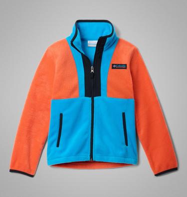 Youth Back Bowl II Fleece Jacket, Color: Zing, Compass Blue, Black, image 7