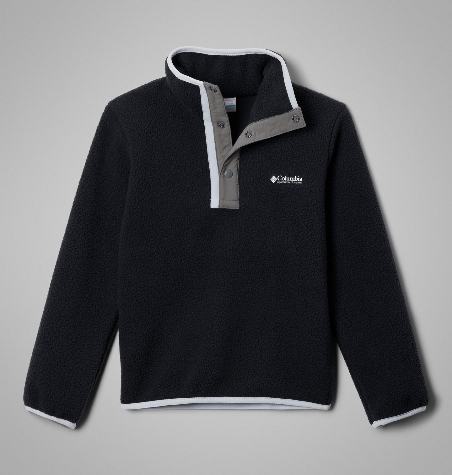 Детский свитер Columbia Helvetia II Half Snap Fleece Pullover, цвет: Чёрный / Серый — фото 1