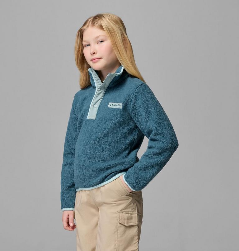 Youth Helvetia II Sherpa Half Snap Fleece, Color: Everblue, Crushed Blue, image 4