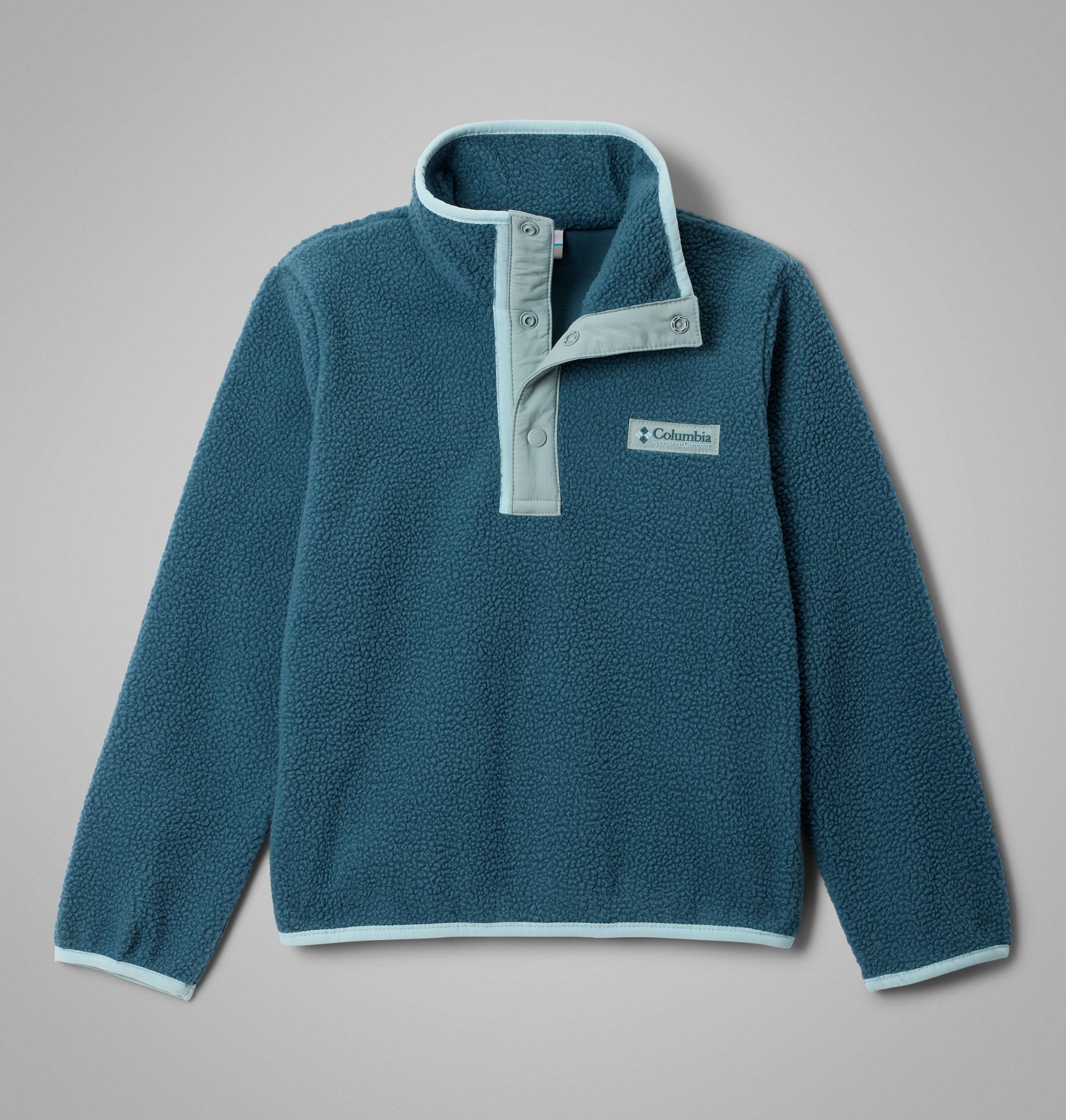 Columbia Sportswear Unisex Blue Columbia - Youth Helvetia™ Ii Sherpa Half Snap Fleece - Ever, Crushed Junior Xl Size (18 Years)