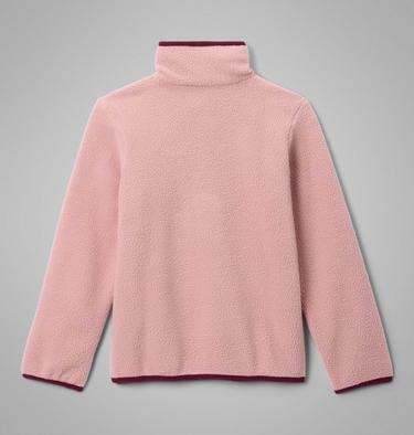 Youth Helvetia II Sherpa Half Snap Fleece, Color: Eraser Pink, Fig, image 2