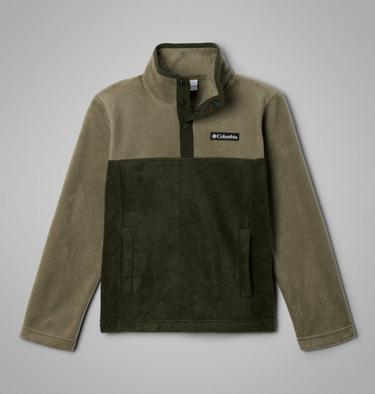 Youth Steens Mountain II Half Snap Fleece, Color: Greenscape, Stone Green, image 7