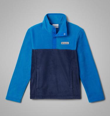 Youth Steens Mountain II Half Snap Fleece, Color: Collegiate Navy, Bright Indigo, image 11