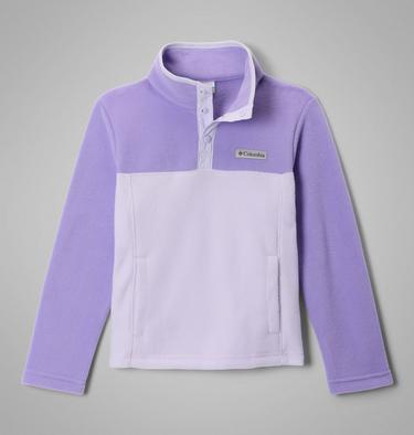 Youth Steens Mountain II Half Snap Fleece, Color: Purple Tint, Paisley Purple, image 3