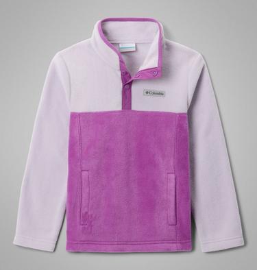 Youth Steens Mountain II Half Snap Fleece, Color: Razzle, Lavender Pearl, image 3