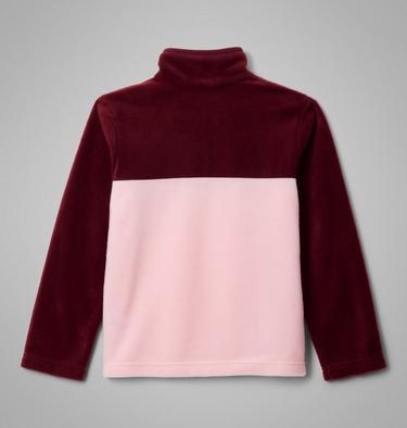 Youth Steens Mountain II Half Snap Fleece, Color: Satin Pink, Rich Wine, image 2