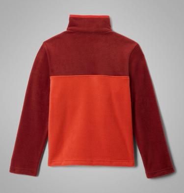 Youth Steens Mountain II Half Snap Fleece, Color: Super Sonic, Red Oxide, image 2