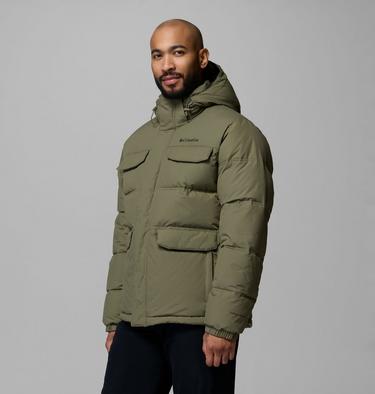 Men's Landroamer Hooded Puffer Jacket, Color: Stone Green, image 8