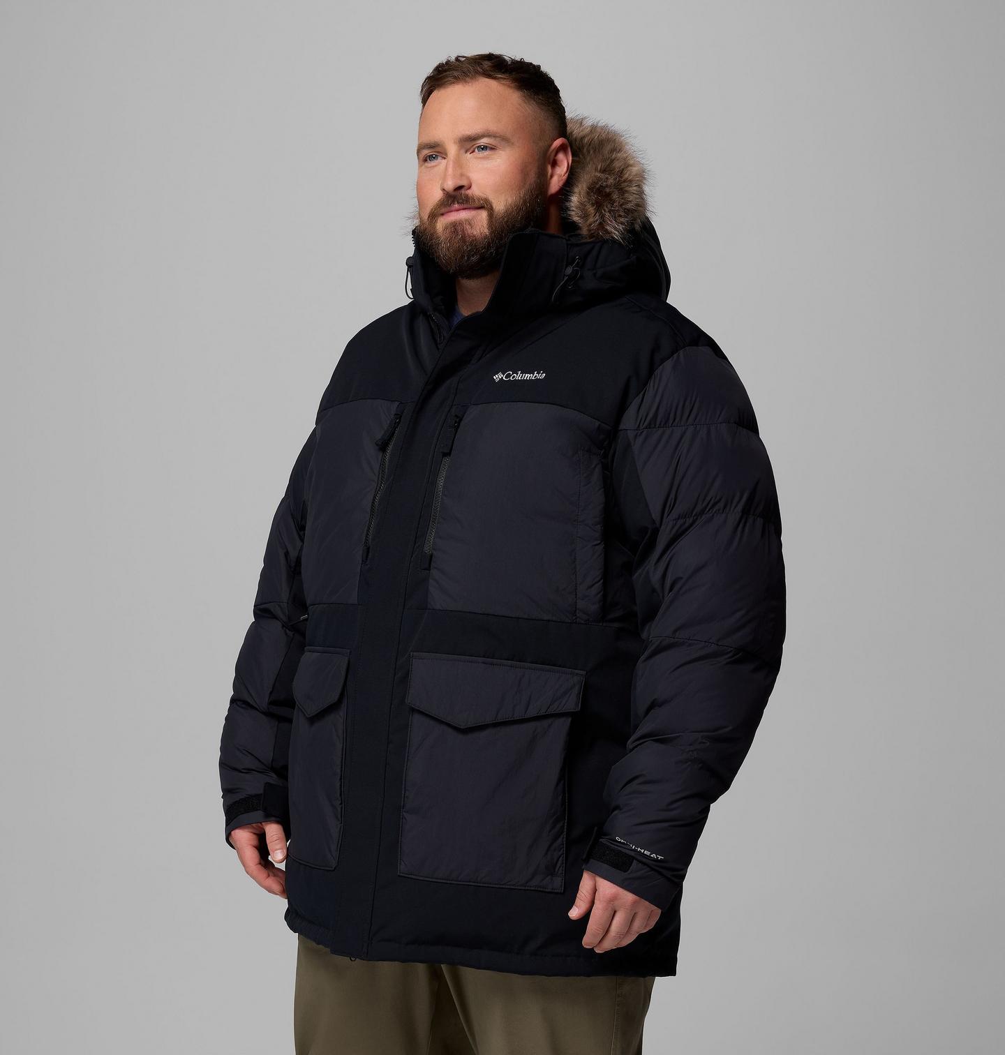 Мужская куртка Columbia Marquam Peak Fusion II Parka - Big, цвет: Чёрный — фото 3