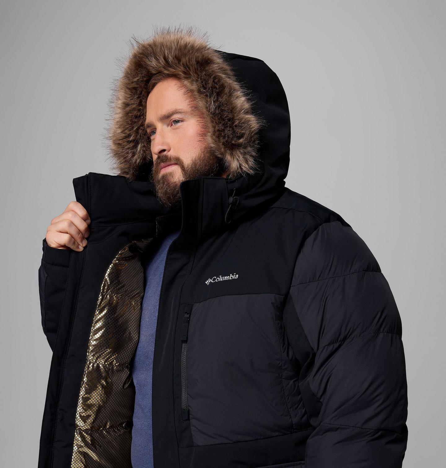 Мужская куртка Columbia Marquam Peak Fusion II Parka - Big, цвет: Чёрный — фото 4
