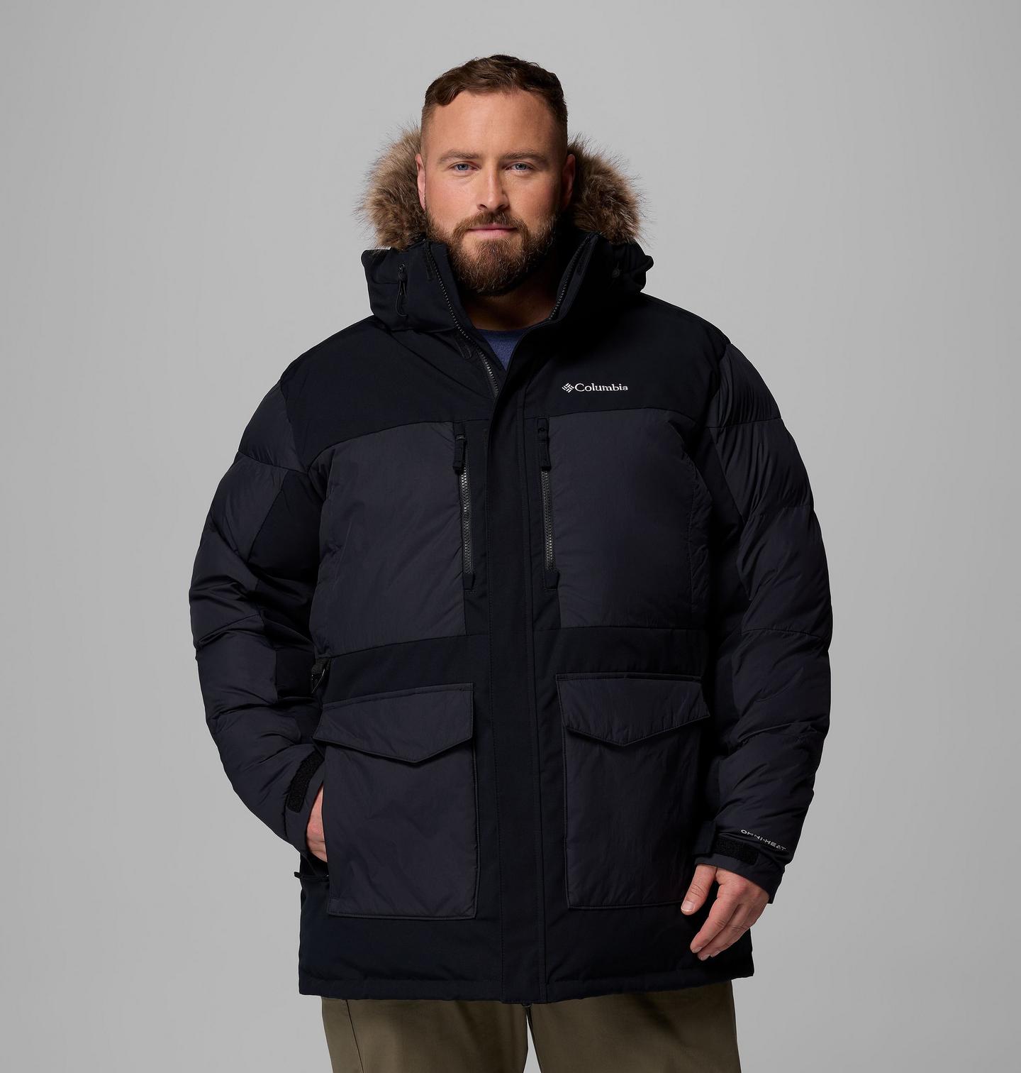 Мужская куртка Columbia Marquam Peak Fusion II Parka - Big, цвет: Чёрный — фото 1