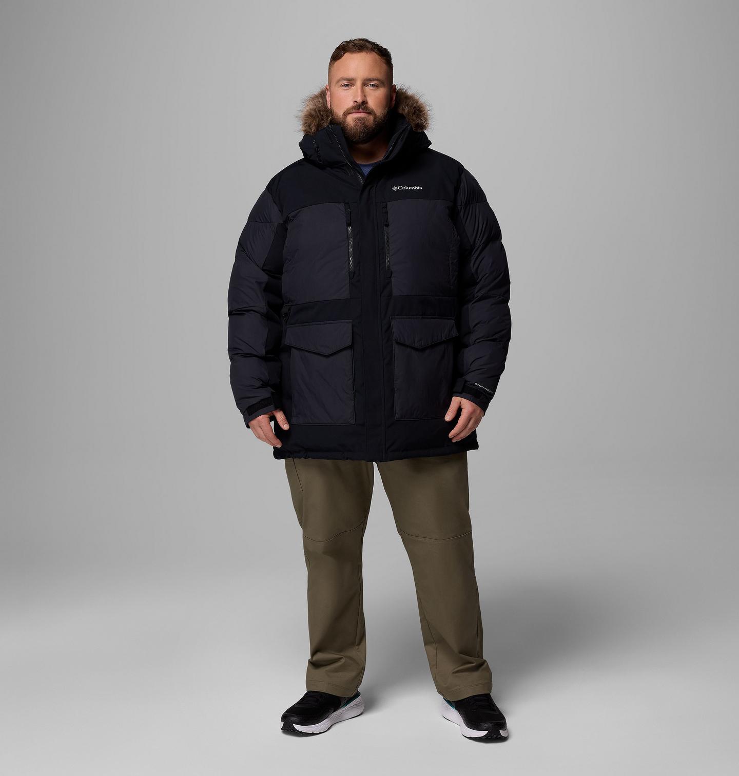 Мужская куртка Columbia Marquam Peak Fusion II Parka - Big, цвет: Чёрный — фото 2