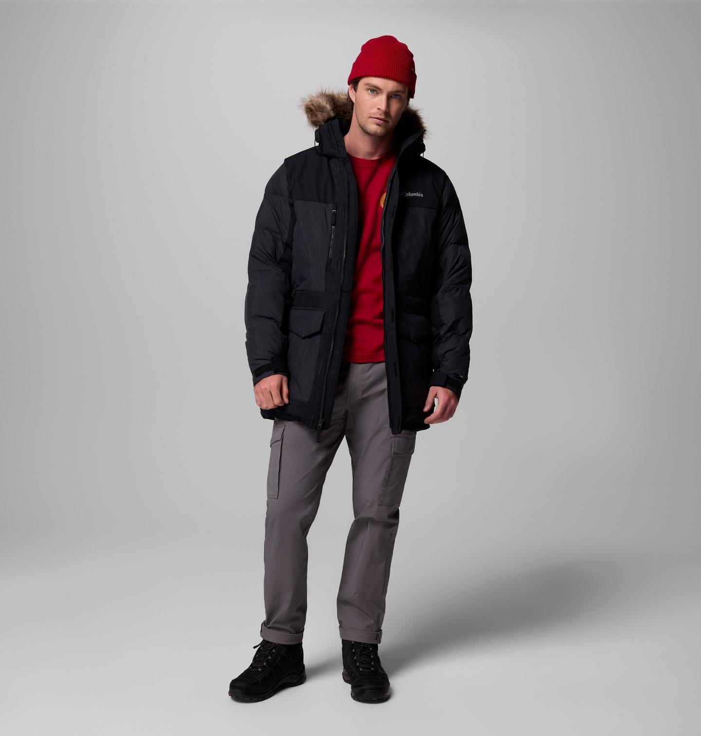 Мужская куртка Columbia Marquam Peak Fusion II Parka - Tall, цвет: Чёрный — фото 2