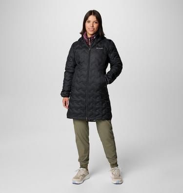 Women's Delta Ridge II Hooded Long Down Puffer, Color: Black, image 11
