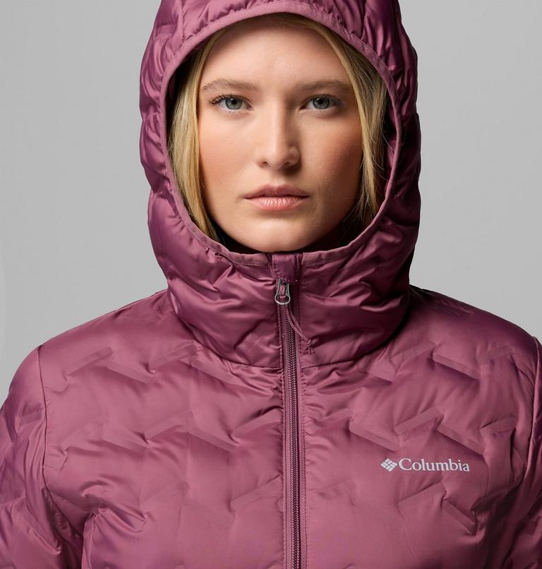Women's Delta Ridge II Hooded Long Down Puffer, Color: Antique Mauve, image 7
