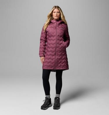 Women's Delta Ridge II Hooded Long Down Puffer, Color: Antique Mauve, image 2