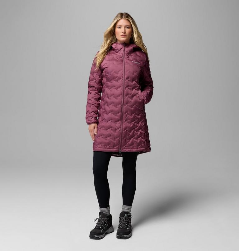 Women's Delta Ridge II Hooded Long Down Puffer, Color: Antique Mauve, image 2