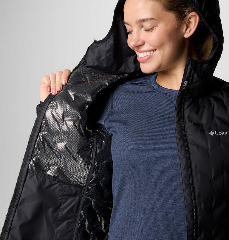 Women's Delta Ridge II Down Hooded Jacket, Color: Black, image 6