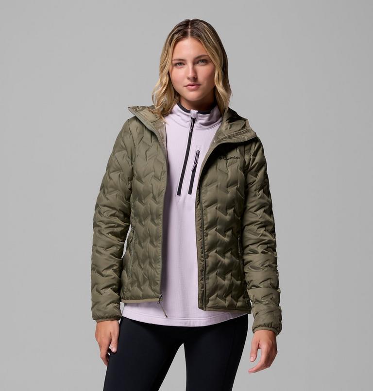 Women's Delta Ridge II Down Hooded Jacket, Color: Stone Green, image 5
