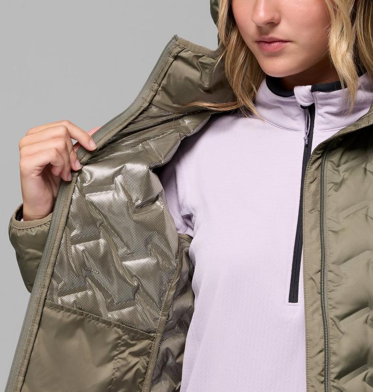 Women's Delta Ridge II Down Hooded Jacket, Color: Stone Green, image 6