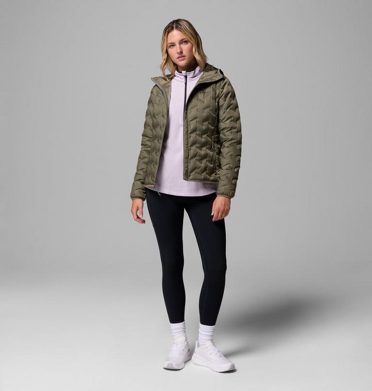 Women's Delta Ridge II Down Hooded Jacket, Color: Stone Green, image 2