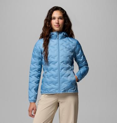 Women's Delta Ridge II Down Hooded Jacket, Color: Rainy Day, image 3