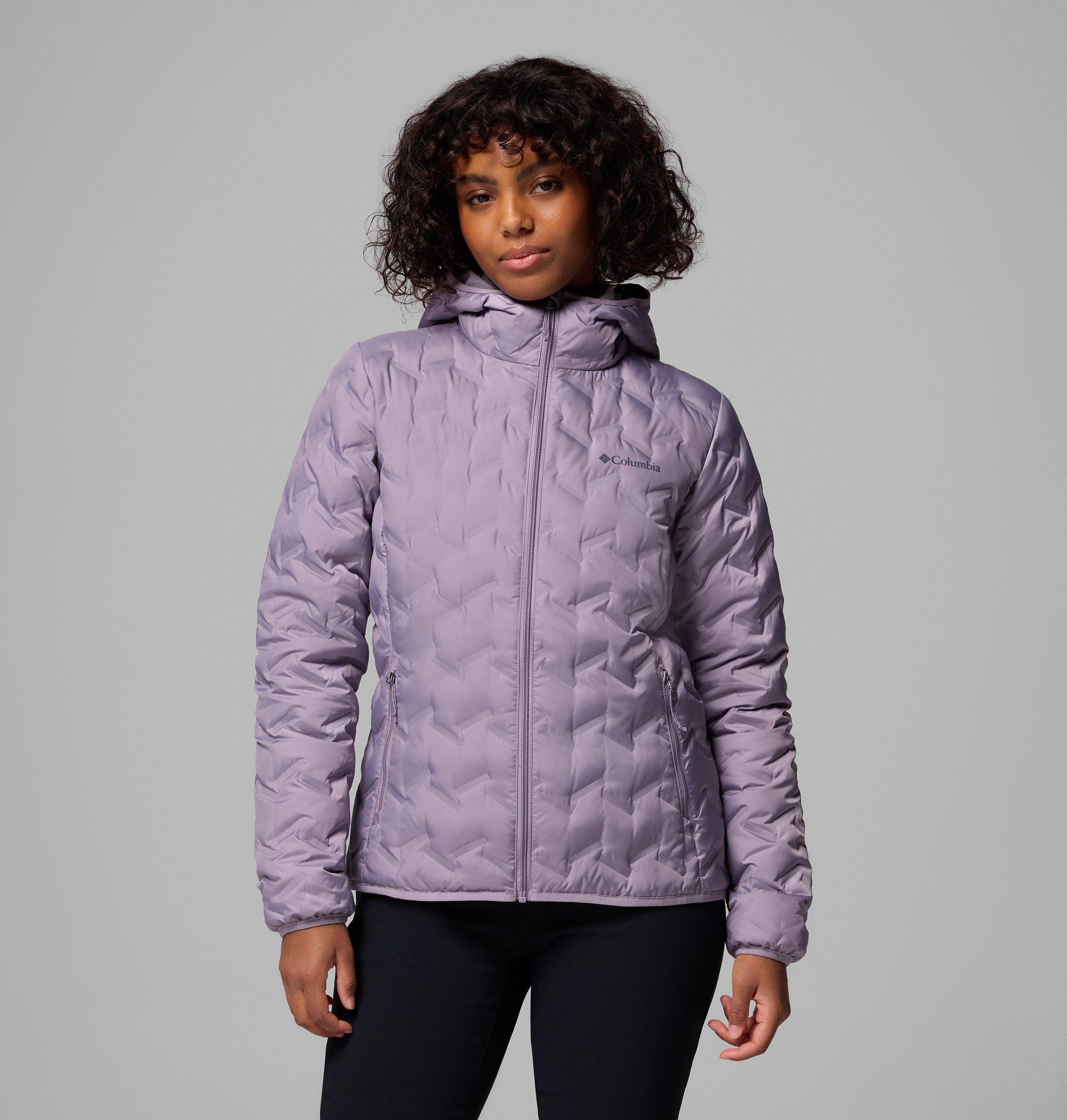 Columbia Sportswear Women's Purple Columbia - Delta Ridge™ Ii Down Hooded Jacket - Shale Large
