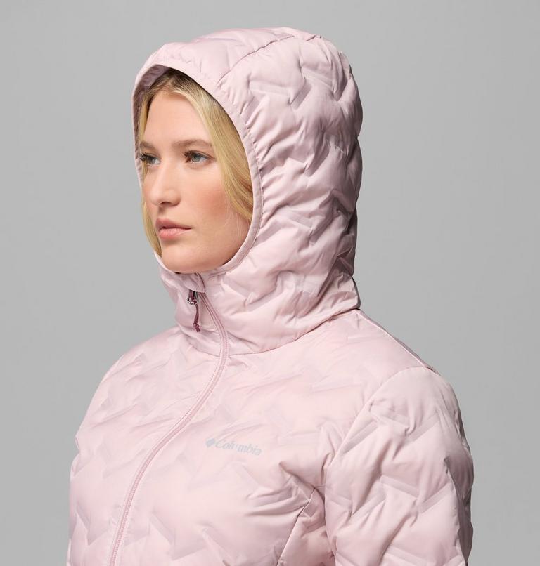 Women's Delta Ridge II Down Hooded Jacket, Color: Mineral Pink, image 8
