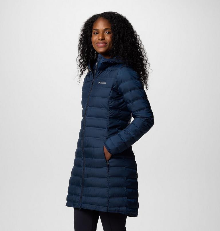Chaqueta larga de plumón con capucha Lake 22 II para mujer, Color: Collegiate Navy, image 3