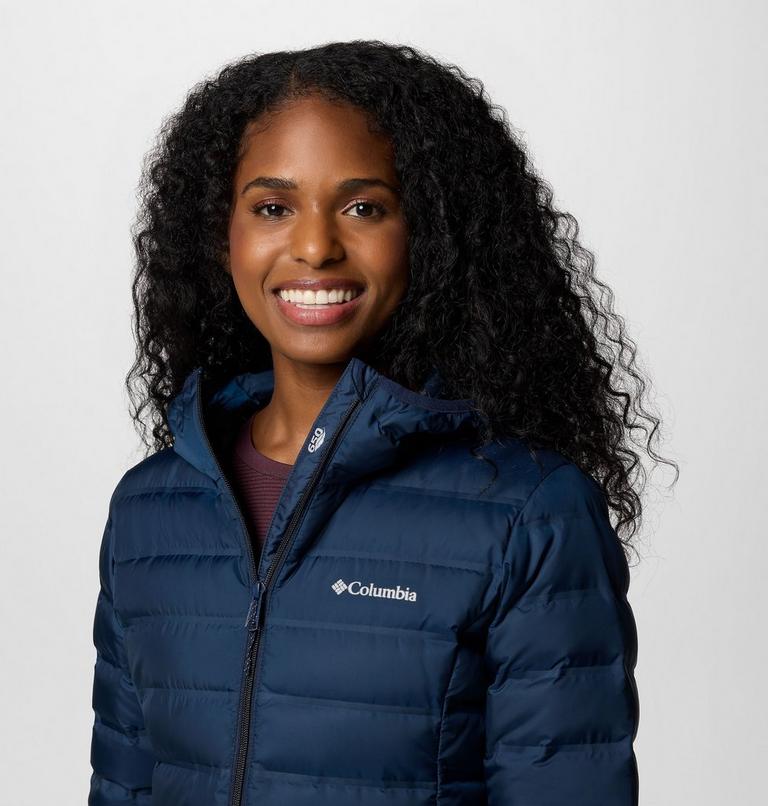 Chaqueta larga de plumón con capucha Lake 22 II para mujer, Color: Collegiate Navy, image 4