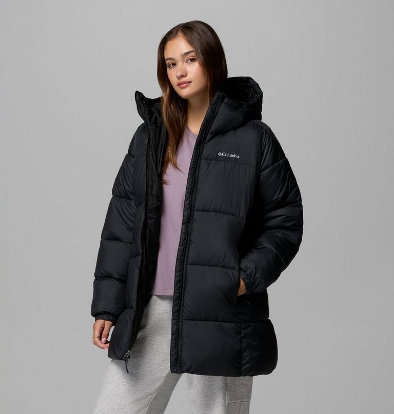 Women's Puffect II Hooded Mid Puffer Jacket, Color: Black, image 1