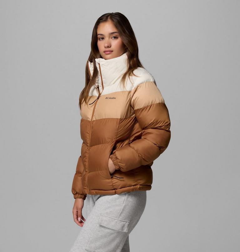 Women's Puffect II Colorblock Jacket, Color: Camel Brown, Canoe, Chalk, image 4
