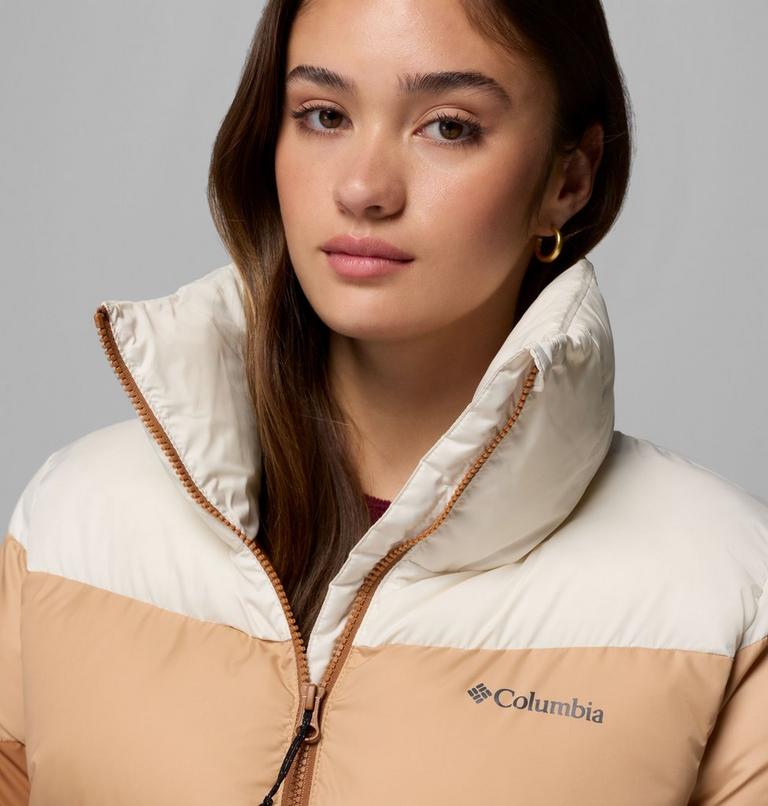 Women's Puffect II Colorblock Jacket, Color: Camel Brown, Canoe, Chalk, image 6