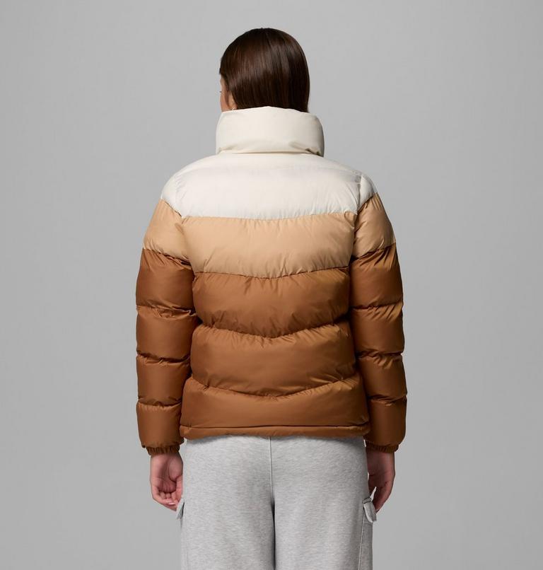Women's Puffect II Colorblock Jacket, Color: Camel Brown, Canoe, Chalk, image 3