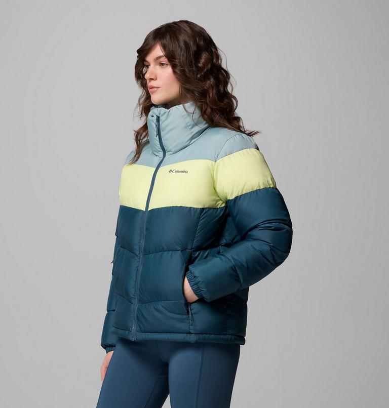 Women's Puffect II Colourblock Puffer Jacket, Color: Everblue, Citron Haze, Crushed Blue, image 4